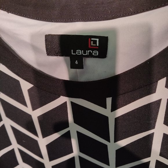 Black and white Laura petite size 4 dress - Picture 3 of 5